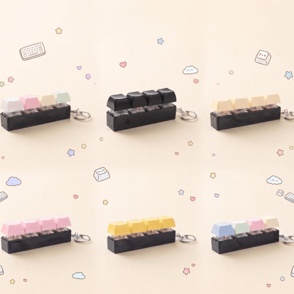 Finger Button Keyboard Keycap Toy Key Cap Clicker Keyboard Cube Keychain Gifts