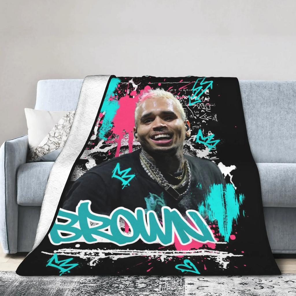 Супер теплая плюшевая одеяло Chris Brown для девочек и мальчиков Смешной фланелевый покрывало для дивана кровати Мягкое постельное белье Накидка