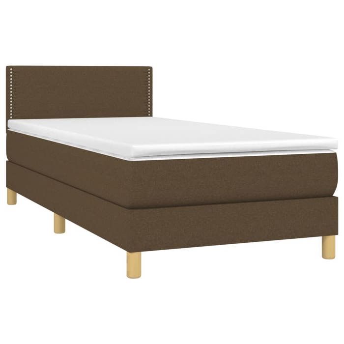 Sommier à lattes avec matelas - Maison Exclusive - 100x200 cm - Tête de lit réglable - Marron foncé