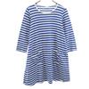 Border Pattern Long Sleeve One Piece 160 Blue X White Kid's Used