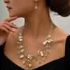 Set Bohemian Style Multi Layers Asymmetric Electroplated Stone Faux Crystal