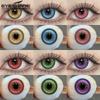 2 шт. Хэллоуин Цветные контактные линзы Косплей Красные глаза Контактные Аниме Макияж Фиолетовая линза Синие Розовые линзы для глаз Годовые