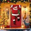 Рождественское украшение на дверь, забавный баннер с Санта-Клаусом для подвешивания на входную дверь, веселое Рождество, зимний фон, вывеска для крыльца для праздника в помещении и на улице