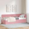 Corner Bed Frame with Mattress and Headboard 2 pcs Grey Velvet