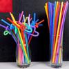 Flexible  Party Disposable Plastic Drinking Straws - Assorted Colors 100PCS