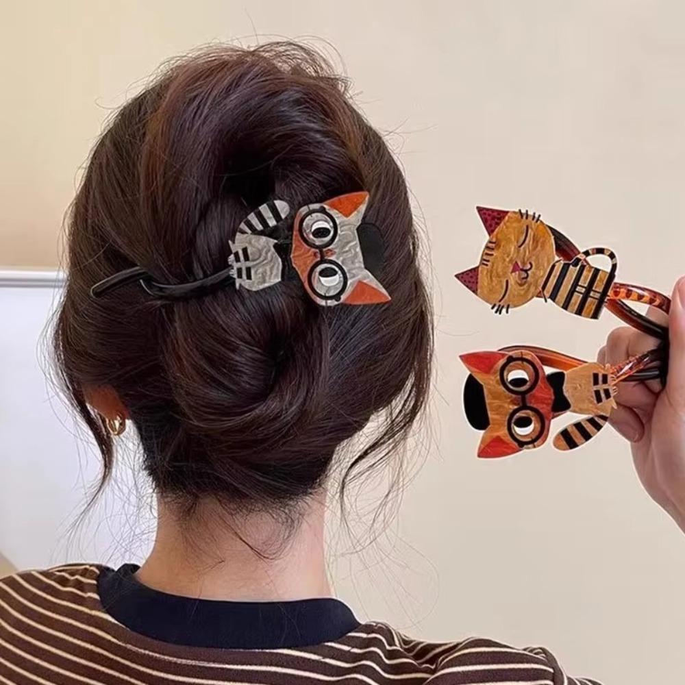 Hair Accessories Twist Hair Clip Cartoon Cat Long Hair Holder New Barrette Hairpin Women Gift