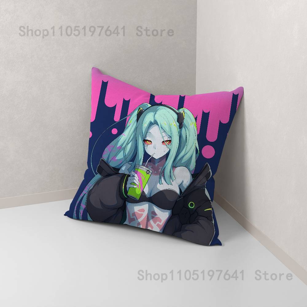 E-Edgerunners Game Cyberpunk (4) Pillow Case Plush Pillow Cases Home Decoration Pillow Cover for Sofa Bed Chair Living Room