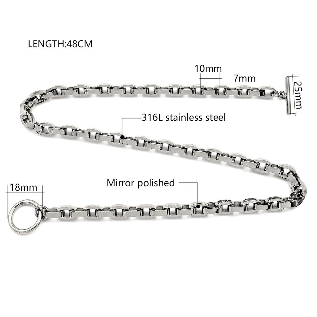 Ins Geometric Shape OT Closure Necklace for Women Men 2-Tone Chunky Link Chains Gold Trendy for Anniversary Occasions