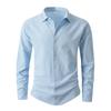 Men S Long Sleeve Collared Solid Color Casual Commute Shirt
