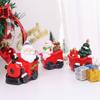 Resin Santa Claus Train Statue Cute Miniature Figurine Sculpture  New Year