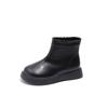 Children Fashion Boots Simple Style Girls Ankle Boot Causal Black Kids Short Leather Boots Side Zipper Autumn Winter 2024 New