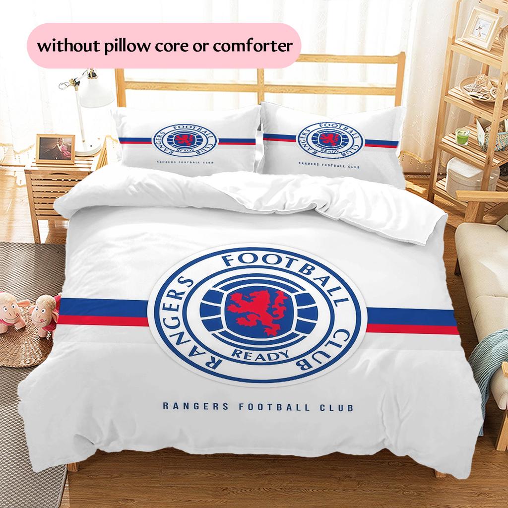 Rangers FC2 Pattern Bedding Quilt Set  Home Decoration  Gift (1 * duvet cover + 2 * pillowcase  without core)