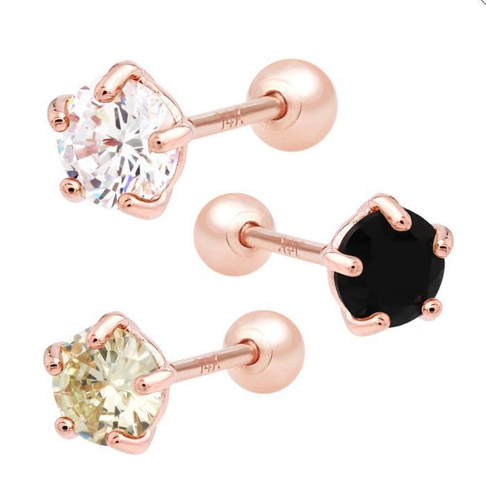4mm Basic 14K Gold Needle Rose Gold Color Cubic Piercing (S8539510)