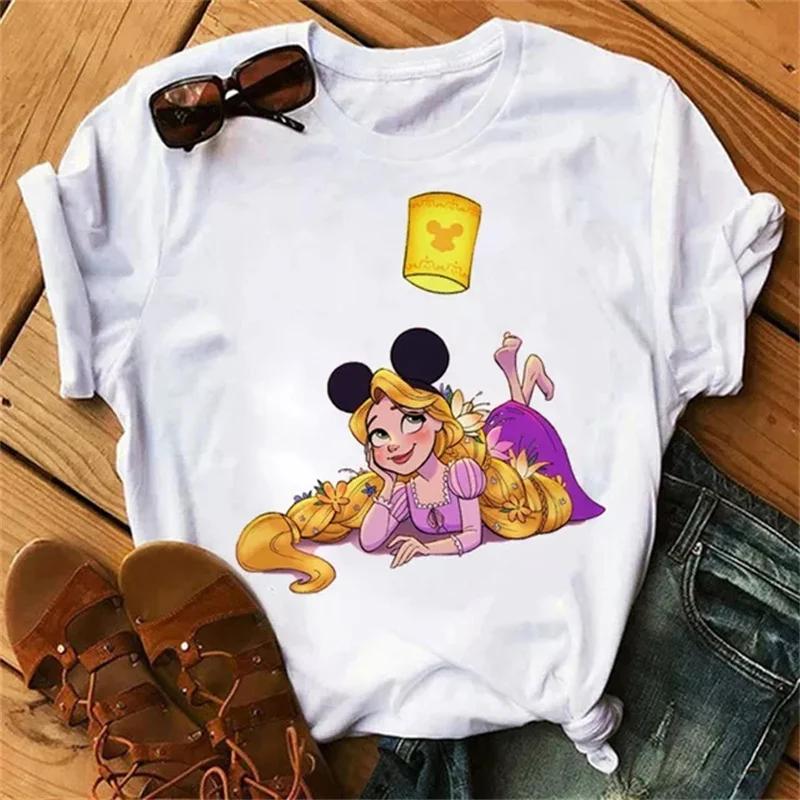Unisex Snow White Princess T-shirt Cute Cartoon The Princesses White Tops Tshirt Streetwear T Shirts Clothes