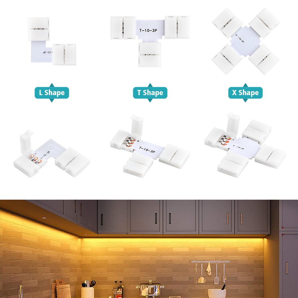 Бесплатная пайка 3PIN WS2812B WS2811 светодиодная лента разъем для соединения угловой прямой угол 10 мм для ws2811 2812 полоса света ленты