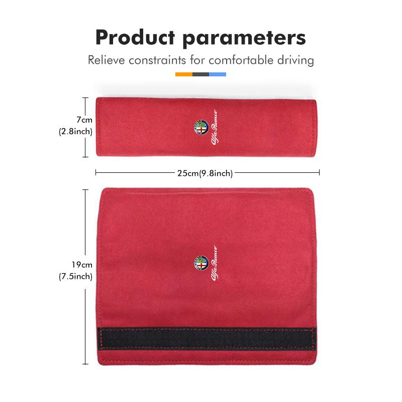 BQVLT1 Car Seat Belt Cover Adjustable Safety Belt Shoulder Padding Protection Pad For Alfa Romeo 159 Giulietta Giulia 147 Mito 156 159