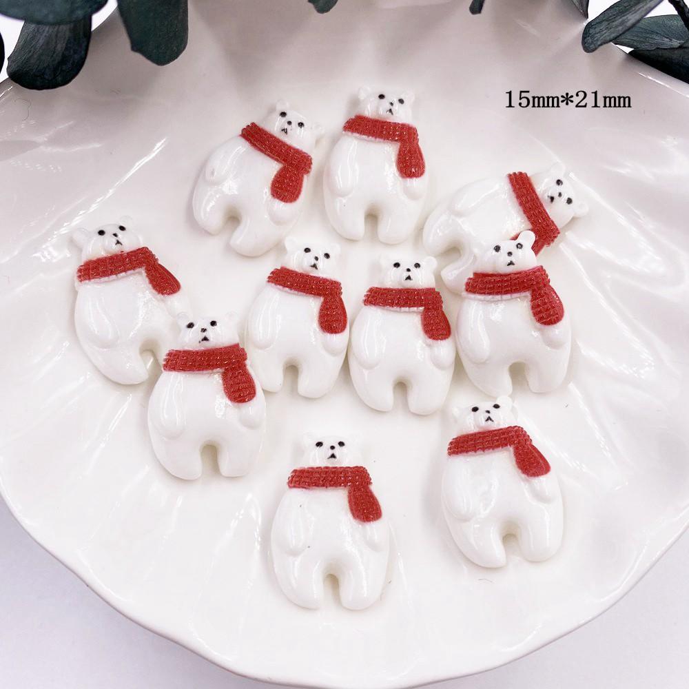 Красочные рождественские комбинированные фигурки из смолы с плоской спинкой, мультяшные фигурки, узор, сделай сам, скрапбук, художественный материал, орнамент