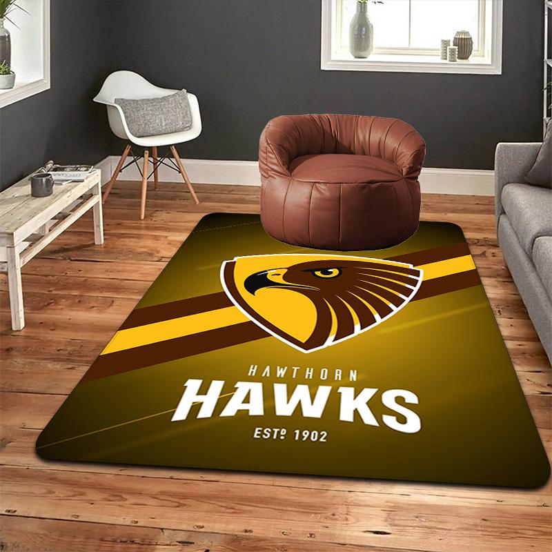 Hawthorn Hawks (AFL) inspired Rug Floor Mat for Living Room or Bedroom Soft and Comfortable Carpet a Gift for Birthday and Holiday.