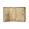 Gucci GG Marmont Double G Logo Snap Closure Canvas And Leather Card Holder Women Card Holder Gold Brown 658610-AABGY-8658