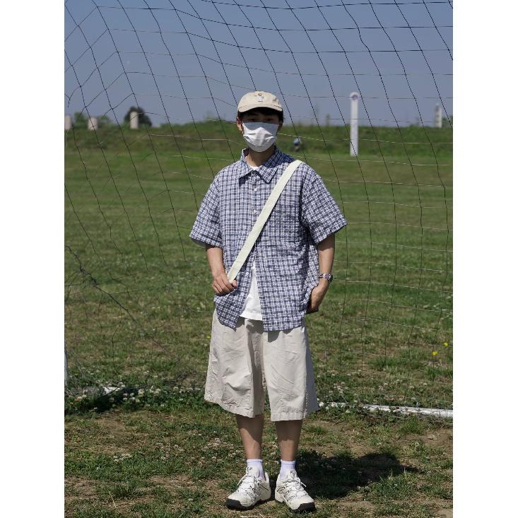 Летняя новая клетчатая рубашка мужская рубашка в стиле ретро с коротким рукавом в американском стиле японская рубашка куртка