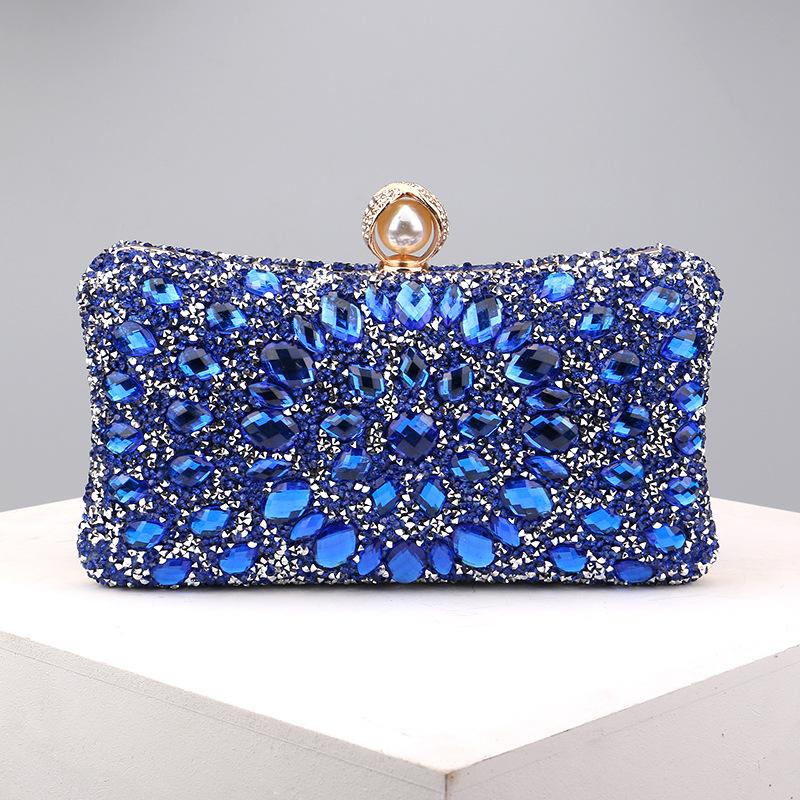 Вечерняя сумка Роскошный дизайнерский сияющий бриллиантовый клатч Золотая ювелирная цепочка На плечо Маленький кошелек Модная вечеринка Женская сумка CLE