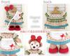 Cushu Cush Duffy Shellie May Костюм Мягкая игрушка Товары Одежда Наряды Узор Клубника Зеленый 4 предмета Комплект из фартука и обуви CDS305S Платье, Лента,