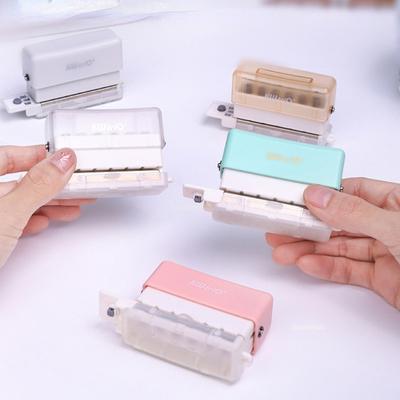 Мини-пробивная машина с 6 отверстиями, DIY, обнаружение пробивания отверстий, устройство для сшивания страниц книги, офисные канцелярские принадлежности, макароны, пять цветов, опционально