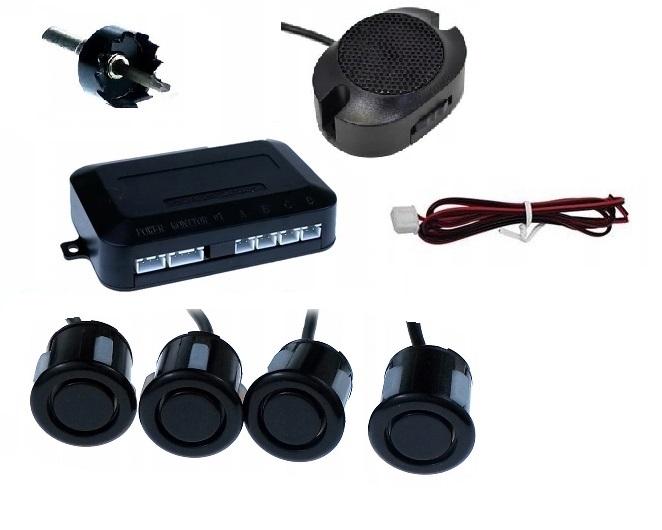 Czujniki Cofania Parkowania 4X Buzzer Czarne 18Mm