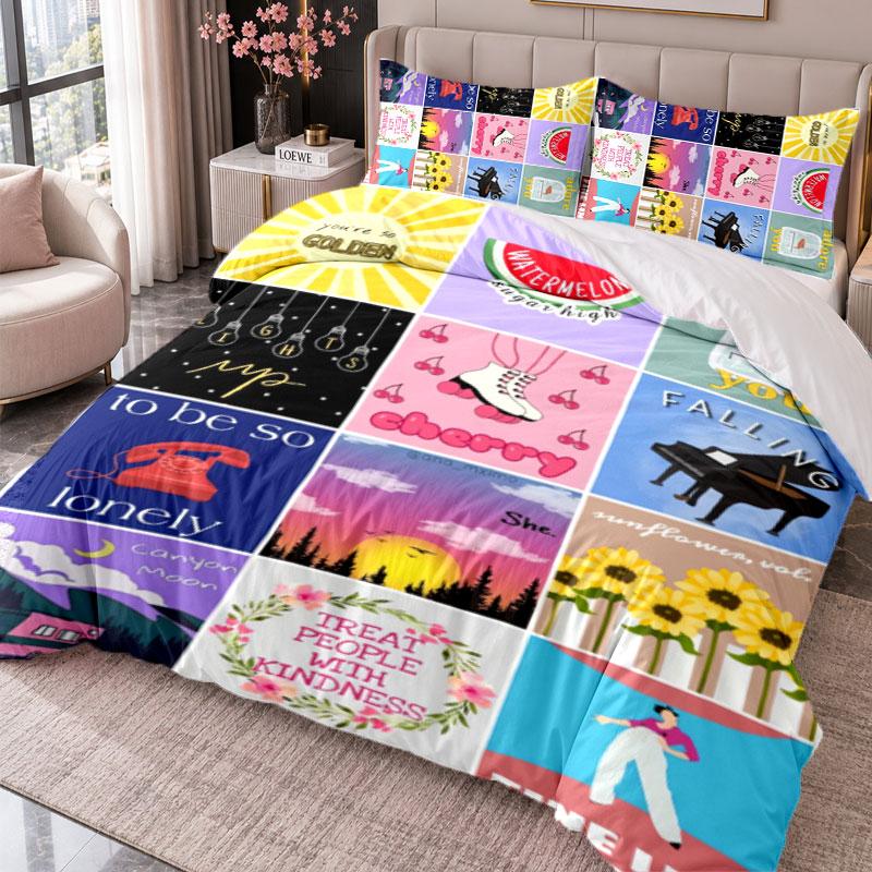 Harry Styles 3Pcs Bedding Set Duvet Cover With Two Pillowcases For Bedroom Home Decoration