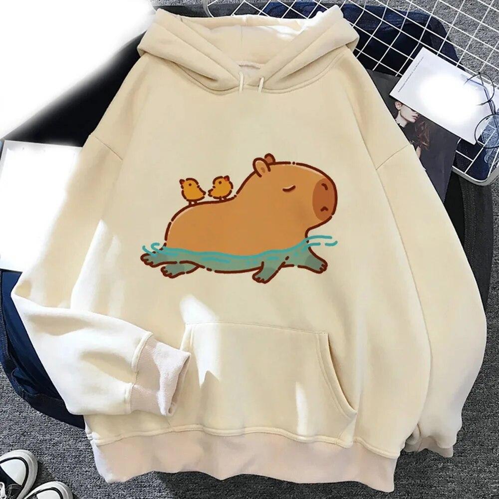 Kawaii Capybara Printed Hoodies Unisex Women Graphic Funny Casual Hoodie Sweatshirts Oversized Pullovers Unisex Tracksuits Clothing