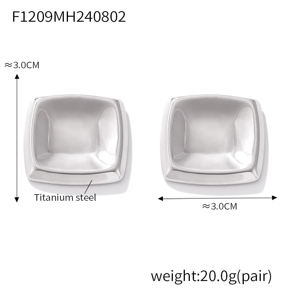 Винтажные геометрические квадратные вогнутые серьги из титановой стали с покрытием из золота 18 карат