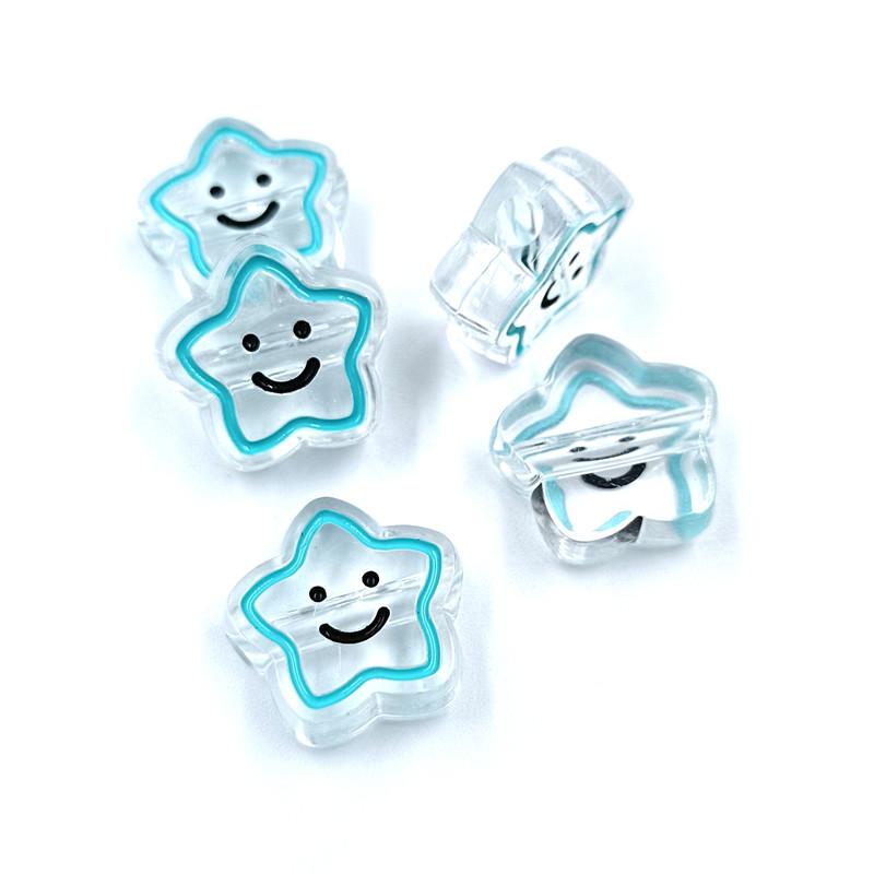 5 шт. 19 мм акриловые капельницы масла прозрачные пентаграммы смайлик бусины DIY ручной работы ожерелье из бисера веревка аксессуары для волос