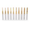 10pcs Titanium Coat Tungsten Carbide 1.5mm3.175mm End Mill Engraving Bits CNC Rotary Burrs Set