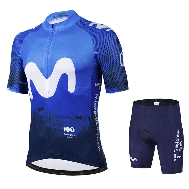 Movistar Pro Team Летний Велосипедный Костюм Майка Мужская Дышащий Комплект Одежды для Горного Велосипеда Велосипед Гора Майка Одежда для Велосипеда