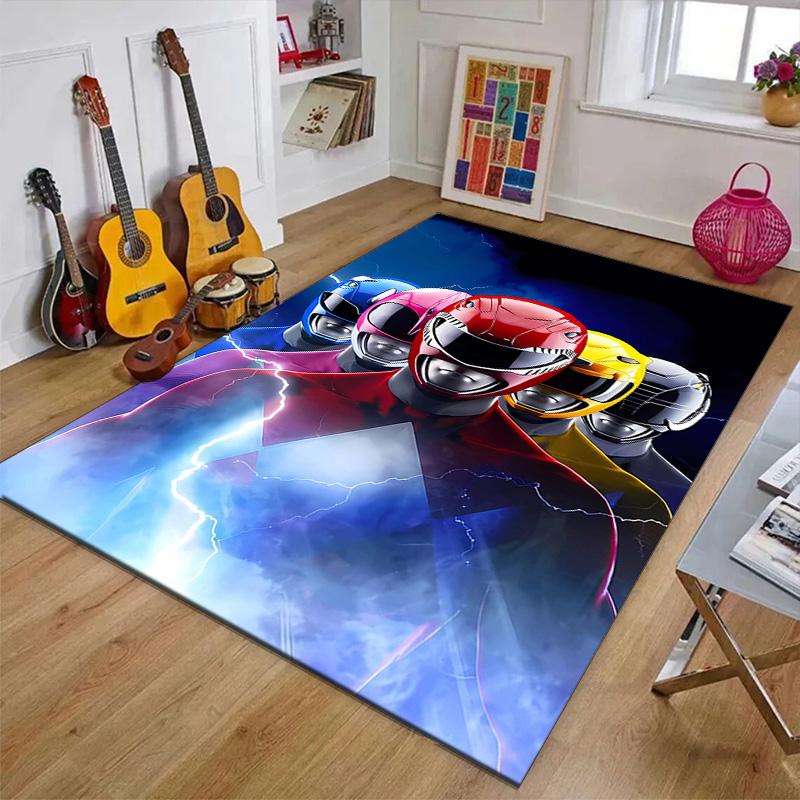 1pc Mighty Morphin Power Rangers2 Design Printed Area Rug Carpet for Bedroom Living Room Home Decor Rugs Mat Non Slip Mat Rug for Bedside
