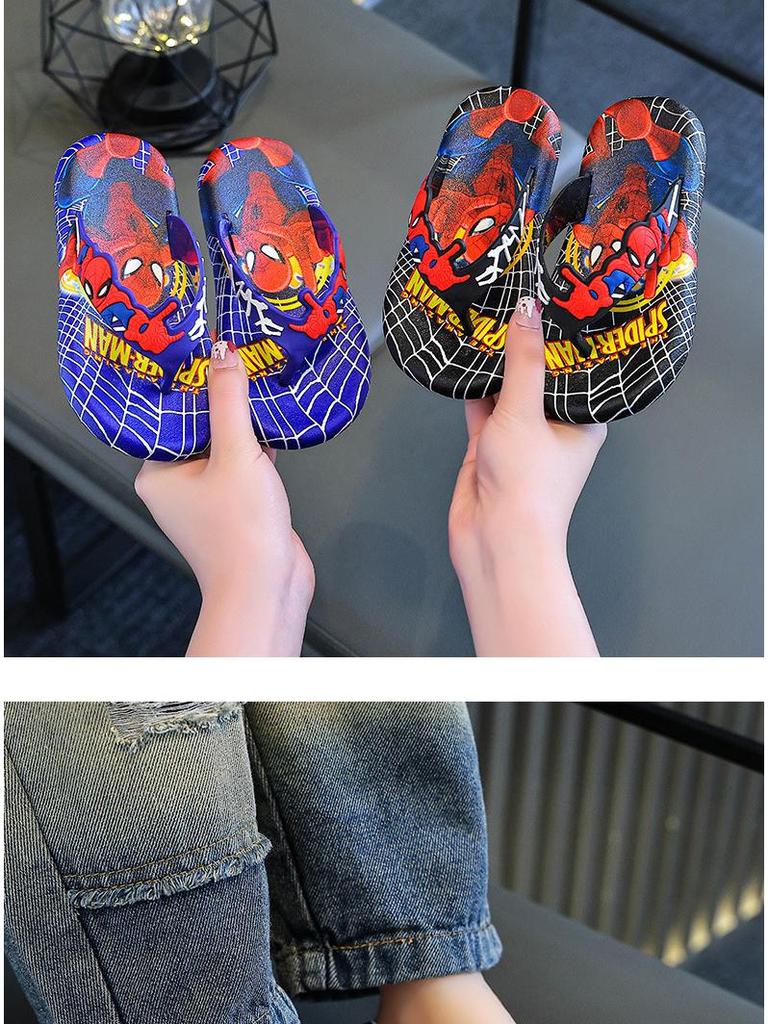 Мультяшные противоскользящие шлепанцы для мальчиков 2025 года, возраст 2-8 лет, домашние тапочки