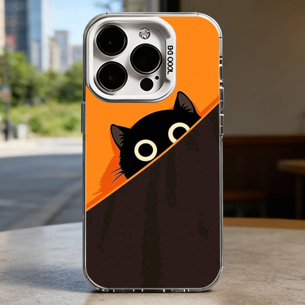 Black Cat  Hard Phone Case for IPhone 16 15 14 13 12 11 Pro Max Plus16E X XR XS Max shockproof Full Cover