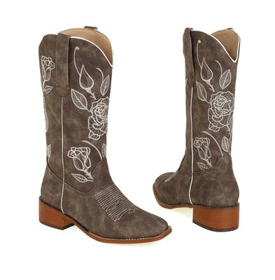 Высокие трубки вышитые ретро рукава мужские и женские большие широконосые ковбойские сапоги мужские сапоги