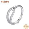 Tancise Classic 925 Sterling Silver Zircon Ring Ladies Jewelry Wedding Promise Party Gift