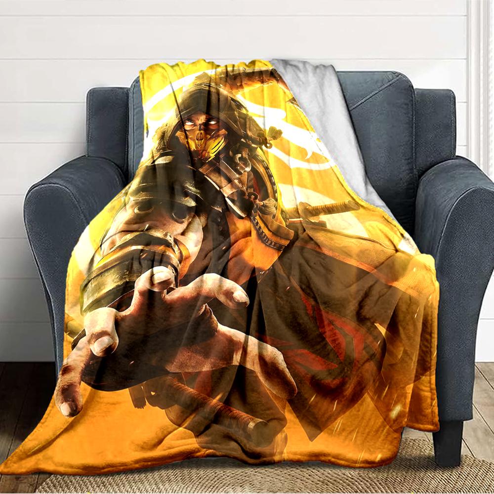 1pc Mortal Kombat4 Blanket, Gift, for Men and Women, Soft Blanket, Good for Sofa Bed Couch Travel, Lightweight Flannel Blanket