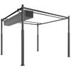3 X 3(m) Metal Pergola With Retractable Roof And Magnetic Fixture Outdoor Gazebo Garden Pergola Kit Sun Shade Canopy UPF30+ 80mm Metal Column Grey