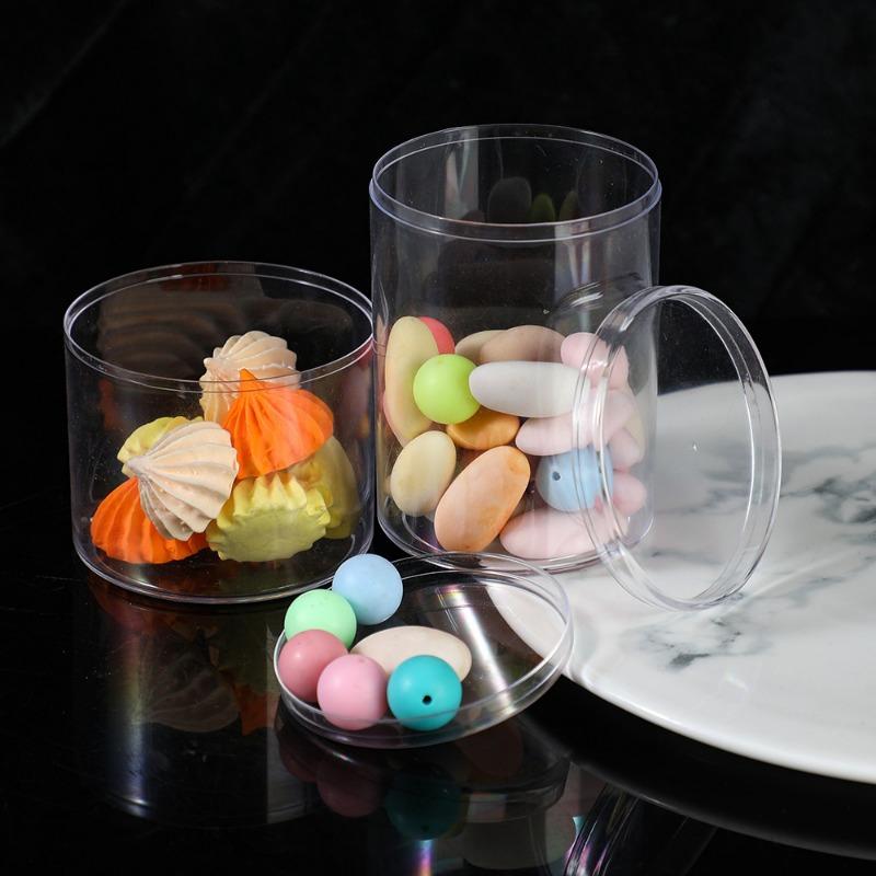 Cylindrical Transparent Box Jewelry Packaging Box Transparent Moisture-proof Jar Round Packaging Jar
