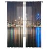 Nightscape Of American Cities Chiffon Sheer Curtains for Living Room Bedroom Home Decoration Window Voile Tulle Curtain Drapes