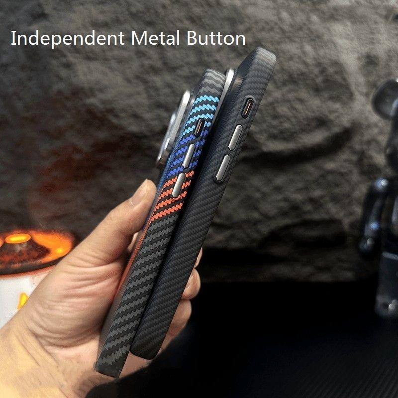 Роскошный тонкий микроматовый магнитный чехол из углеродного волокна с текстурой для iPhone 15 Pro Max 14 Pro 13 12, противоударный чехол для iPhone