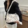 Bow Pleated Hand Bag Korean Style Fashion Underarm Bag Simple INS Shoulder Bag  Girls