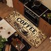 1Pcs Vintage Coffee Pattern Floor Mat Modern Kitchen Polyester Rug, Non-Slip Colorful Indoor Carpet, For Home Bathroom Bedroom Living Room Decor
