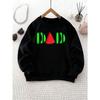 Круглая кофта для девочек с креативным принтом «DAD» и арбузом, подходит для ношения на улице и на каждый день