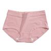 Fashionable Women's Mid-rise Breathable Butt-lifting Plain Cotton Large Size Triangle Panties