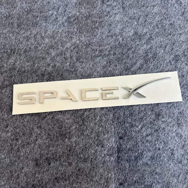 3D ABS Letters Sticker SPACEX For Tesla Rear Tailgate NJFJK5 Trunk Emblem Badge Car Stickers Decal for Model 3/Y/X/S FR5