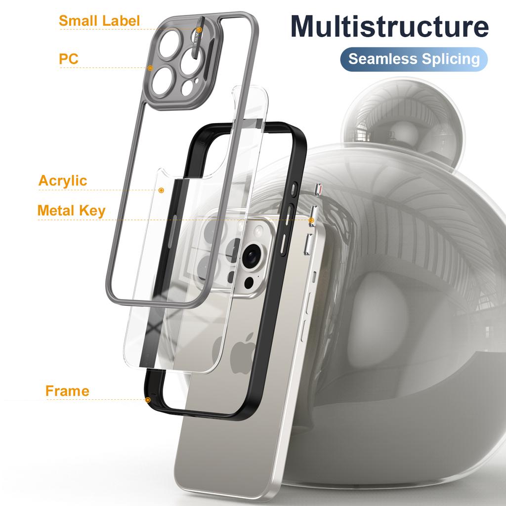 Luxury Hybrid Shockproof Armor Camera Protection Case For iPhone 15 Plus 14 13 12 Pro Max Transparent Hard Acrylic Back Cover
